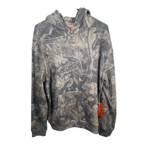 Negative Space Camo Hoodie Mens Medium Waffle Pullover Sweatshirt Pocket New NWT